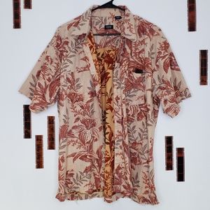 Vintage Destructed Hawaiian Shirt- Tropical Plants